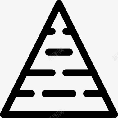 金字塔建筑17线性图标图标