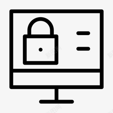 锁计算机lcd图标图标