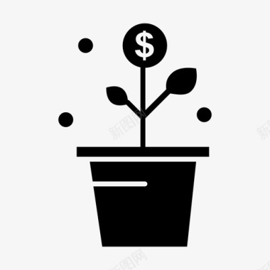 成长金钱植物图标图标