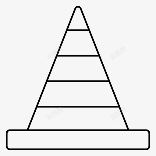 块屏障锥体图标svg_新图网 https://ixintu.com 在建细线图标 块 屏障 施工 道路 锥体