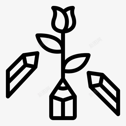 画一朵花想法绘画图标svg_新图网 https://ixintu.com 想法 玫瑰 画一朵花 绘画 设计工作室 铅笔