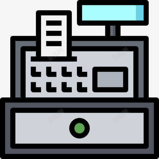 收银机电子商务113线性颜色图标svg_新图网 https://ixintu.com 收银机 电子商务113 线性颜色