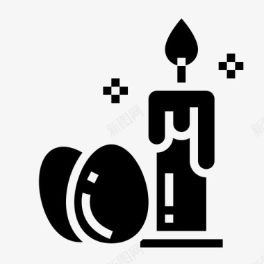 蜡烛鸡蛋火图标图标