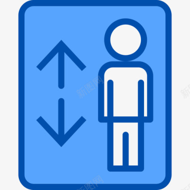 电梯运输111蓝色图标图标