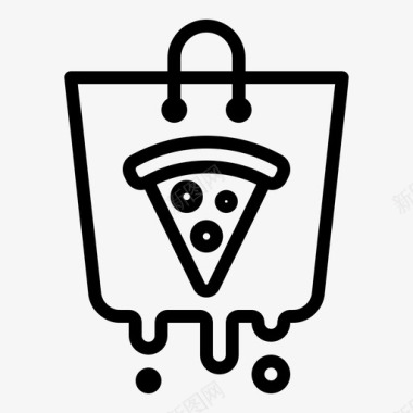 披萨包送货食品图标图标
