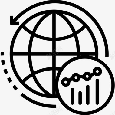 全球商务与管理4直线型图标图标