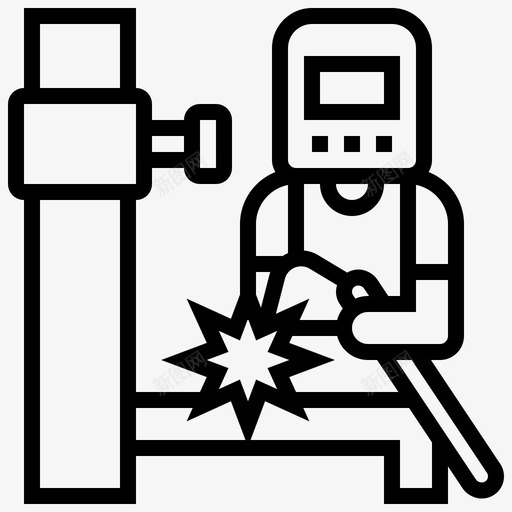 焊工工业制造图标svg_新图网 https://ixintu.com 制造 工业 工作 焊工 焊接线 车间