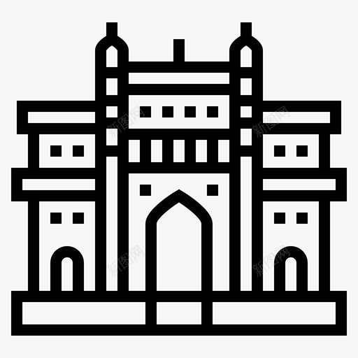 印度门建筑地标图标svg_新图网 https://ixintu.com 印度门 地标 建筑