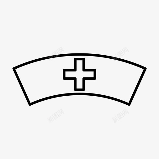 护士医生帽子图标svg_新图网 https://ixintu.com 健康 医生 医院 医院线图标 帽子 护士