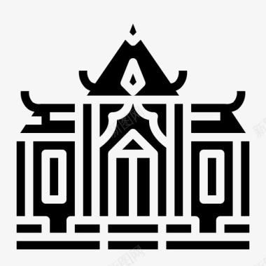 寺庙文化雕塑图标图标