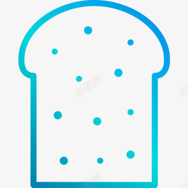 切片面包食品和饮料6线性梯度图标图标