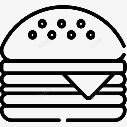 BurgerBBQ18线性图标svg_新图网 https://ixintu.com BBQ18 Burger 线性