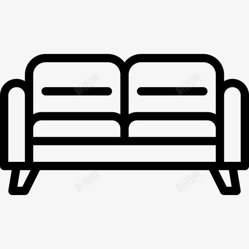 沙发家具86直线型图标svg_新图网 https://ixintu.com 家具86 沙发 直线型
