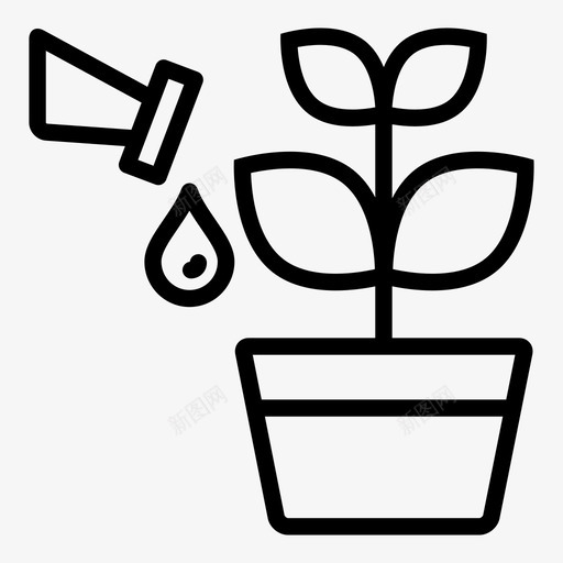 自动灌溉植物水图标svg_新图网 https://ixintu.com 智能家居 植物 水 浇水 自动灌溉