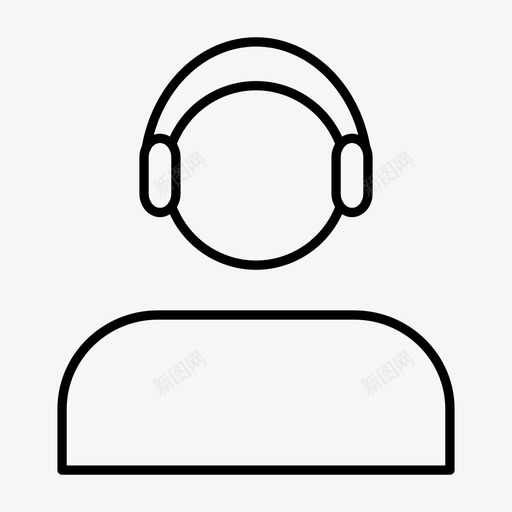 支持联系我们员工图标svg_新图网 https://ixintu.com 员工 支持 服务 用户 网络托管细线图标 联系我们