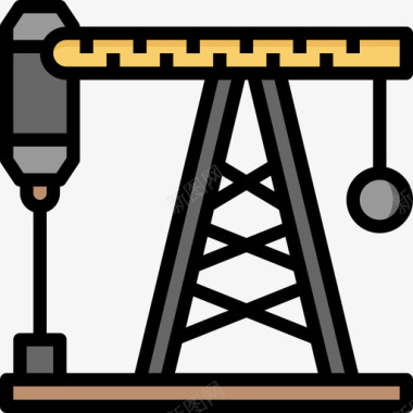 石油工业重工业和电力工业3线性颜色图标图标