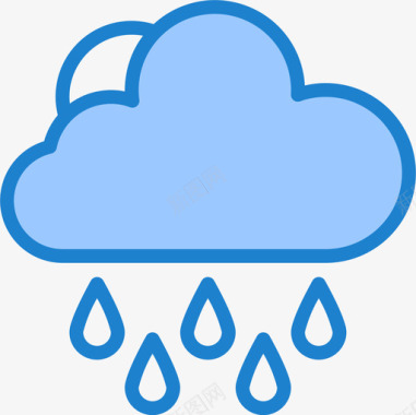 雨天气183蓝色图标图标