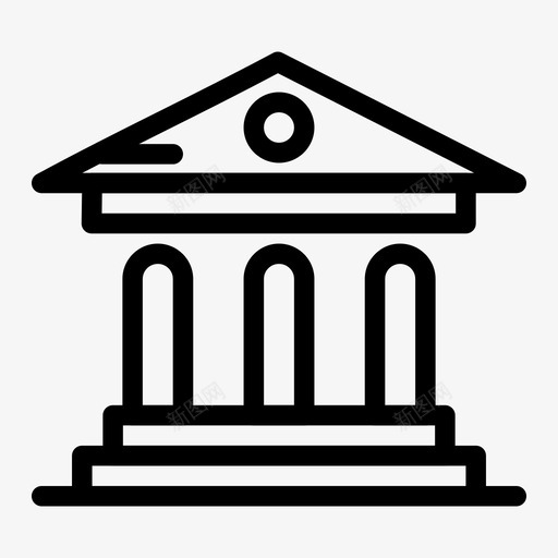 大学银行大厦图标svg_新图网 https://ixintu.com 大厦 大学 校园 法院 现代教育与知识力量 银行