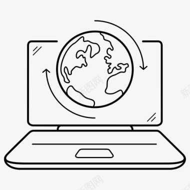 网络地图服务地球仪笔记本电脑图标图标