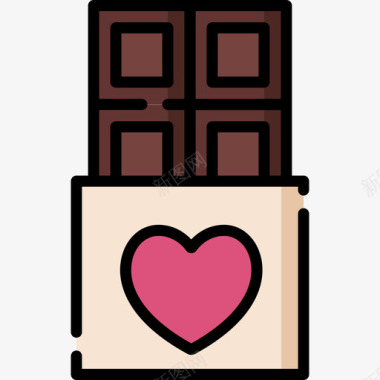 巧克力爱53线性颜色图标图标