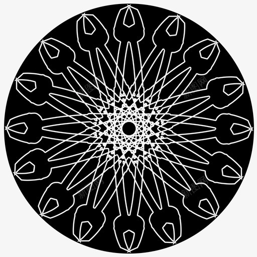 抽象花伊斯兰艺术曼陀罗图标svg_新图网 https://ixintu.com 伊斯兰艺术 太阳 抽象创作7 抽象花 曼陀罗 装饰 轮廓