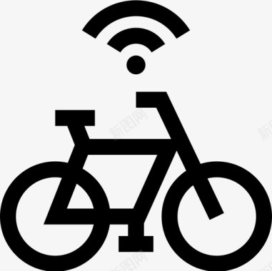 自行车智慧城市3直线型图标图标