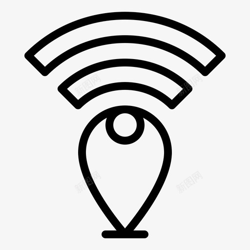 wifi位置数据互联网图标svg_新图网 https://ixintu.com wifi位置 互联网 互联网连接 地图 数据