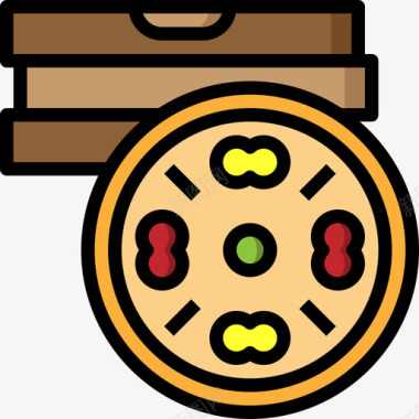 披萨烧烤和烧烤派对3线性颜色图标图标