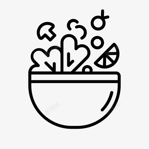 沙拉食物有机图标svg_新图网 https://ixintu.com 有机 沙拉 素食 蔬菜 食物