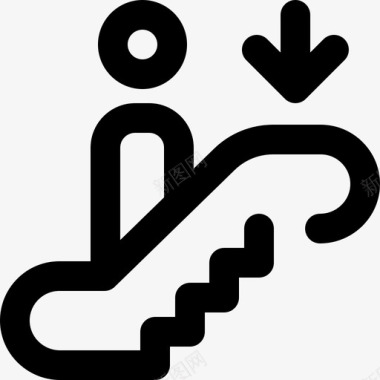 81号机场自动扶梯外形图图标图标