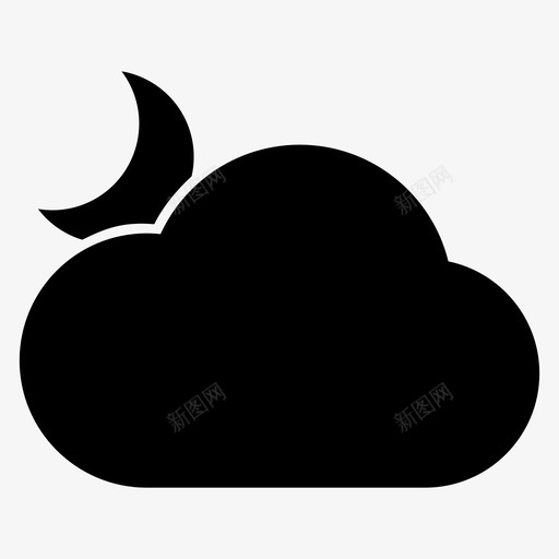 云与月预报夜晚图标svg_新图网 https://ixintu.com 云与月 夜晚 天气 预报