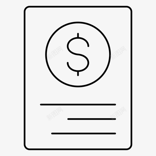 发票帐单单据图标svg_新图网 https://ixintu.com 单据 发票 在建细线图标 帐单 收据 税金
