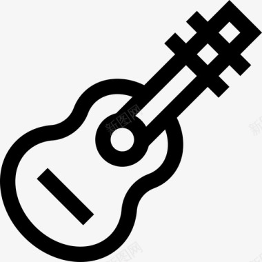 吉他音乐和乐器12线性图标图标