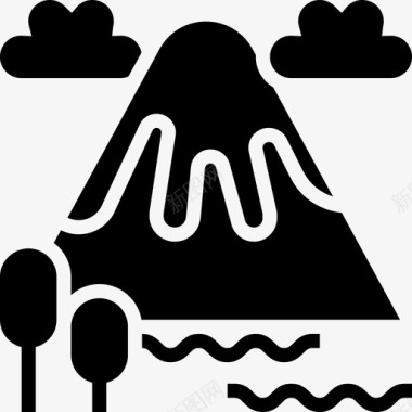 富士山日本26字形图标图标