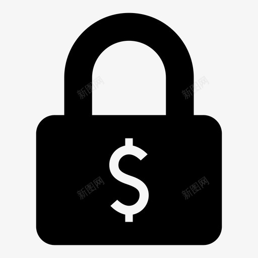 锁金融金钱图标svg_新图网 https://ixintu.com 保护 商业 安全 金融 金钱 锁