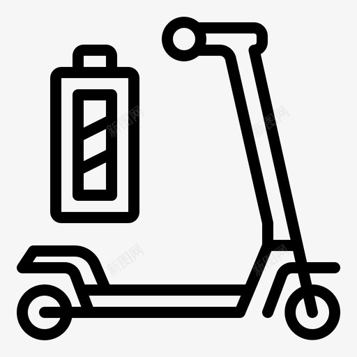 滑板车电池骑乘共享图标svg_新图网 https://ixintu.com 交通 共享 技术 滑板车共享 滑板车电池 骑乘