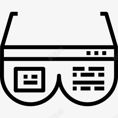 Vr眼镜设备和技术6线性图标图标