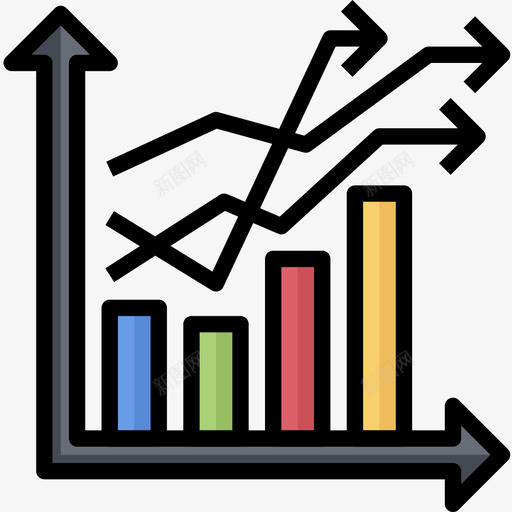 图表业务270线颜色图标svg_新图网 https://ixintu.com 业务270 图表 线颜色