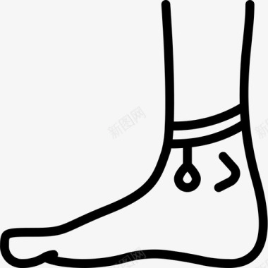 脚踝珠宝2直线型图标图标