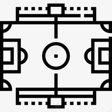 足球场运动38直线型图标图标
