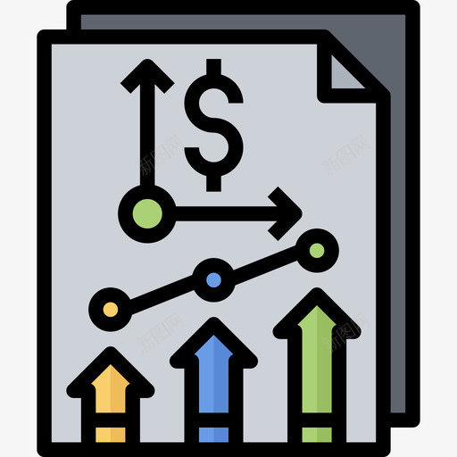 金融商业分析3线性色彩图标svg_新图网 https://ixintu.com 商业分析3 线性色彩 金融
