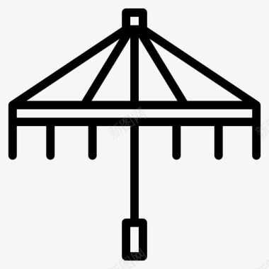传统伞中国文化图标图标