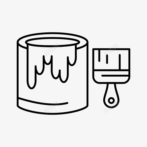 刷子桶油漆图标svg_新图网 https://ixintu.com 刷子 建筑和建筑 桶 油漆
