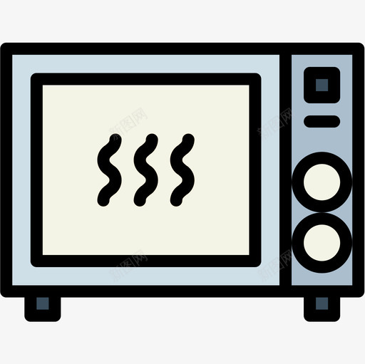 微波炉厨房工具19线性颜色图标svg_新图网 https://ixintu.com 厨房工具19 微波炉 线性颜色