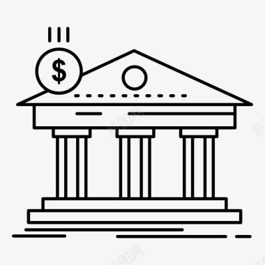 银行银行货币与商业经济学图标图标