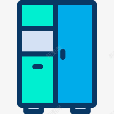衣柜电器6件线性颜色图标图标