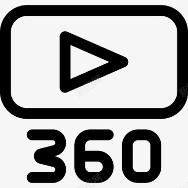 视频播放器360视图14线性图标图标
