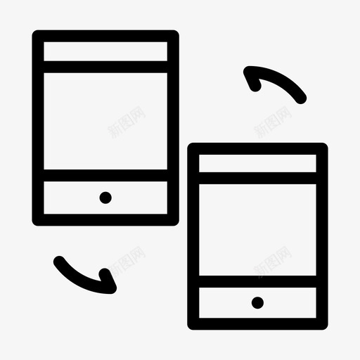 文件共享设备移动图标svg_新图网 https://ixintu.com 传输 文件共享 电话 移动 网络托管线图标 设备