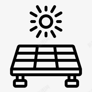 太阳能板能源屋顶图标图标