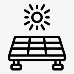 工厂屋顶太阳能板能源屋顶图标高清图片